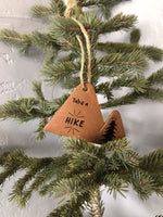 Take a Hike Leather Mountain Ornament